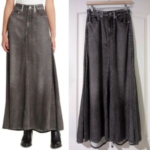 rag & bone | Liquid Miramar Maxi Skirt In Black Magic